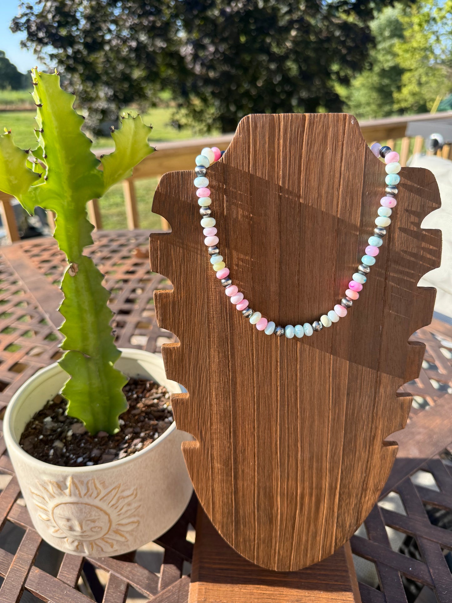7mm Sterling Silver Pearls, Rainbow Dyed Opals