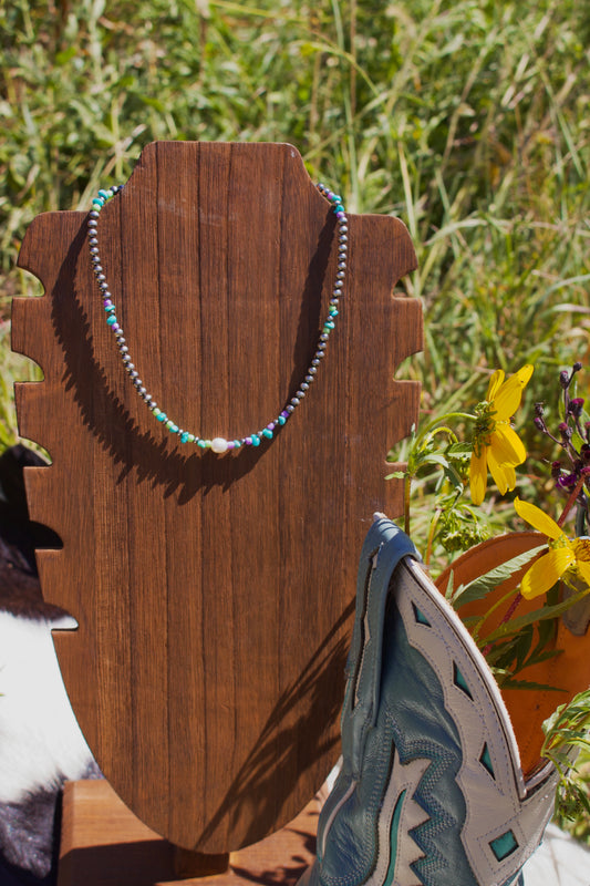 4mm Sterling Silver Pearls, Seed Beads, Turquoise, Freshwater Pearl