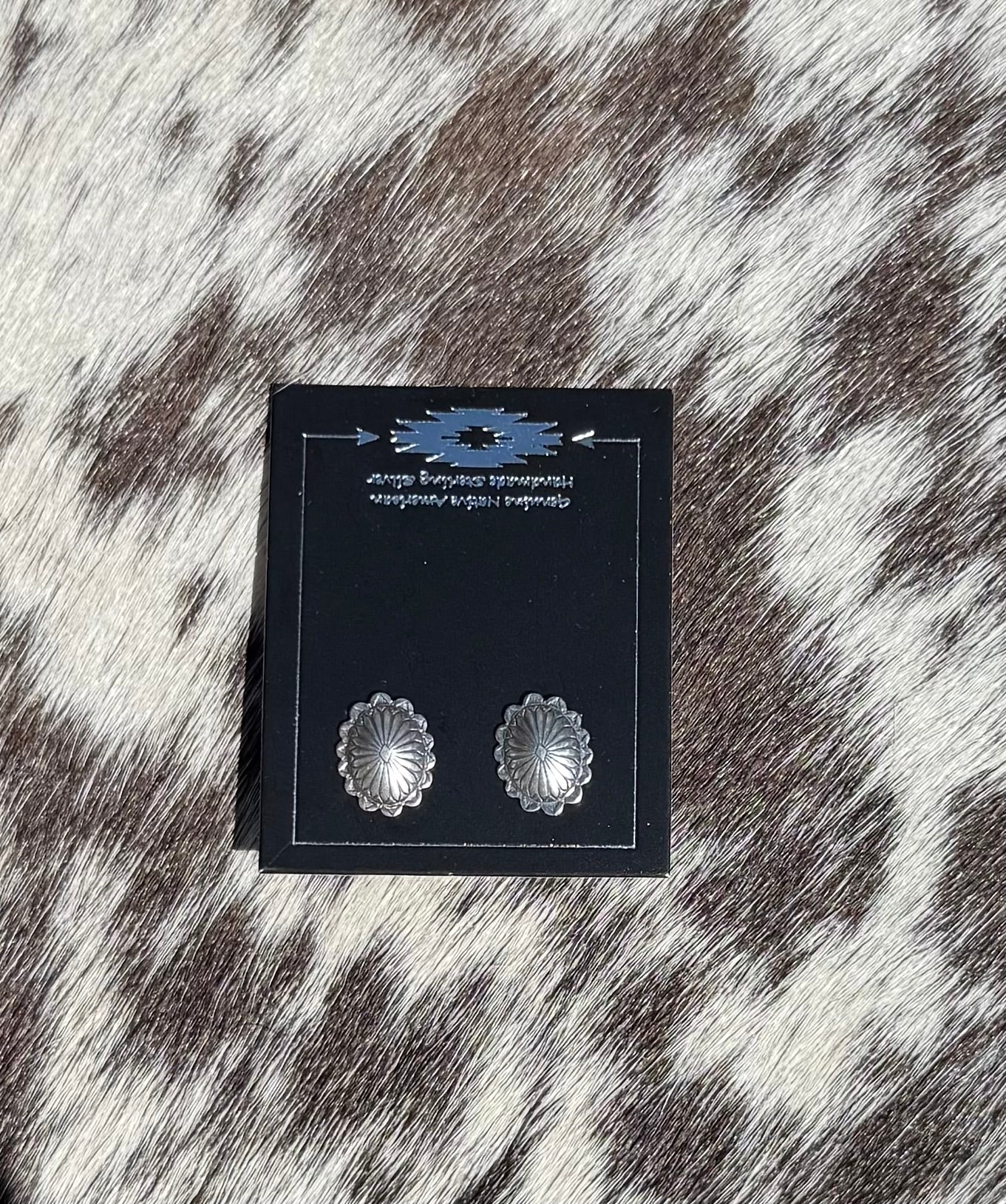 Sterling Petite Navajo Traditional Concho Earrings
