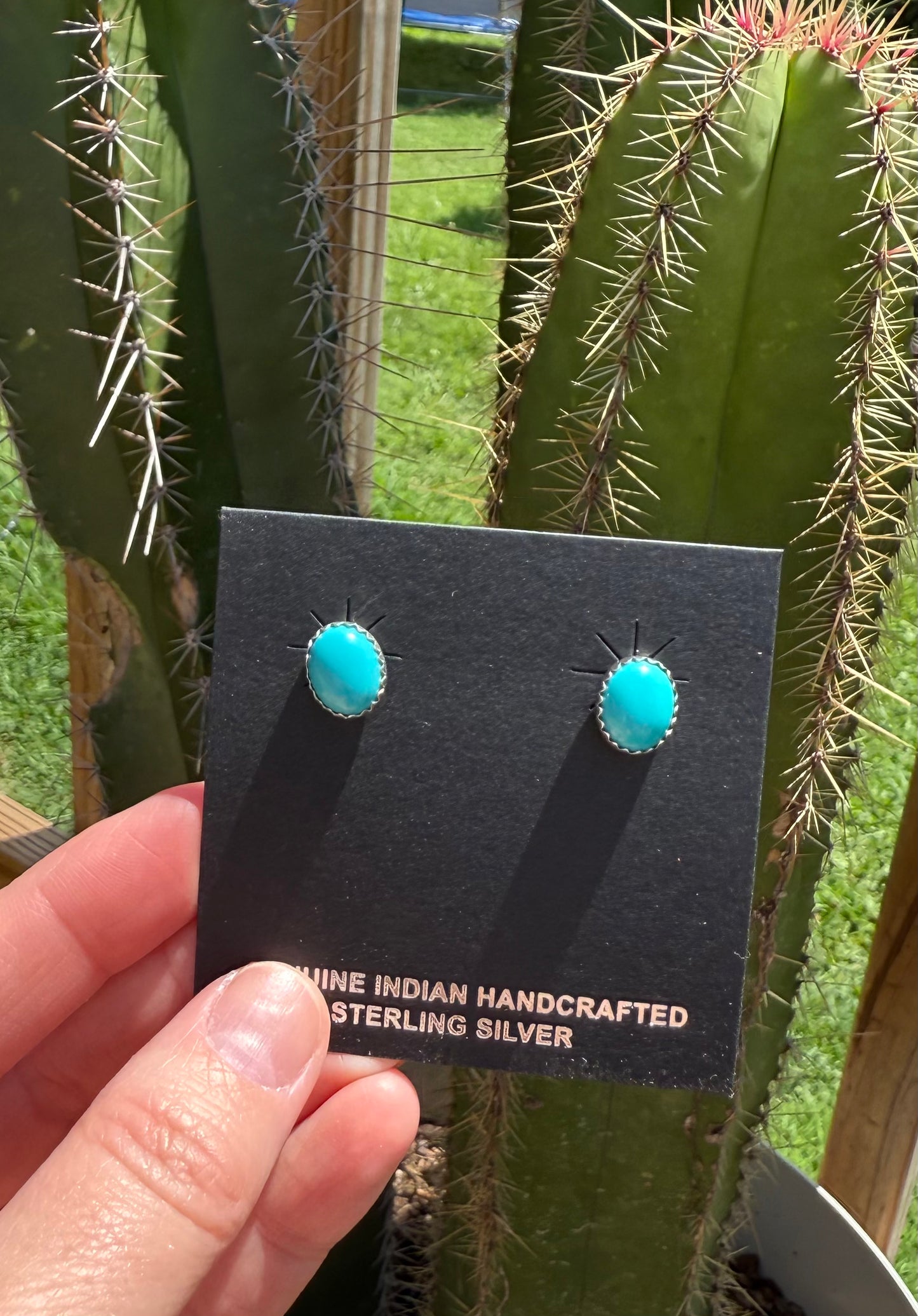 Sleeping Beauty Turquoise Silver Earrings